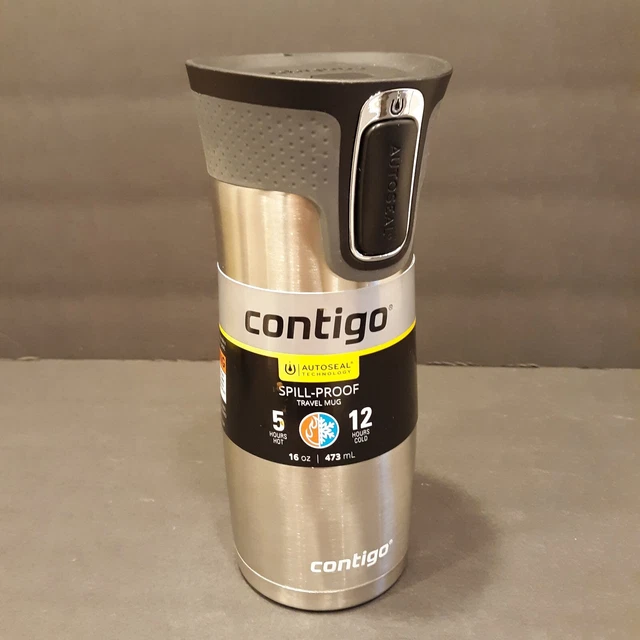 NEW Contigo Autoseal Spill-proof Travel Mug West Loop 2.0 16oz Silver Insulated