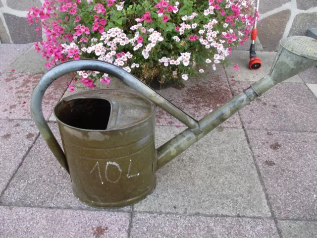 schöne alte antike Zinkgießkanne mit Tülle  10l dicht Fa. BAT