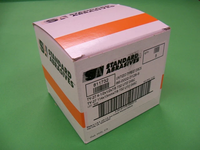 (5) Standard Abrasives Disc 811732 Unitized Wheel 4-1/2"   Type 27   (Box of 5)