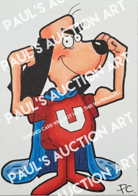 Paul’s Auction Art Card Print UNDERDOG Classic Cartoon Superhero Signed Cicoria