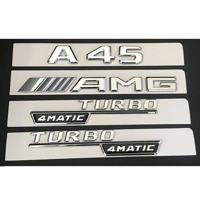 Chrom Kotflügel Aufkleber Embleme für Mercedes Benz W176 A45 AMG TURBO 4MATIC