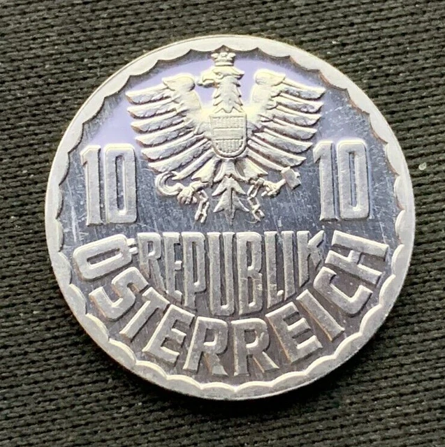1972 Austria 10 Groschen Coin PROOF  ( Mintage 81K )  Rare World Coin     #N81