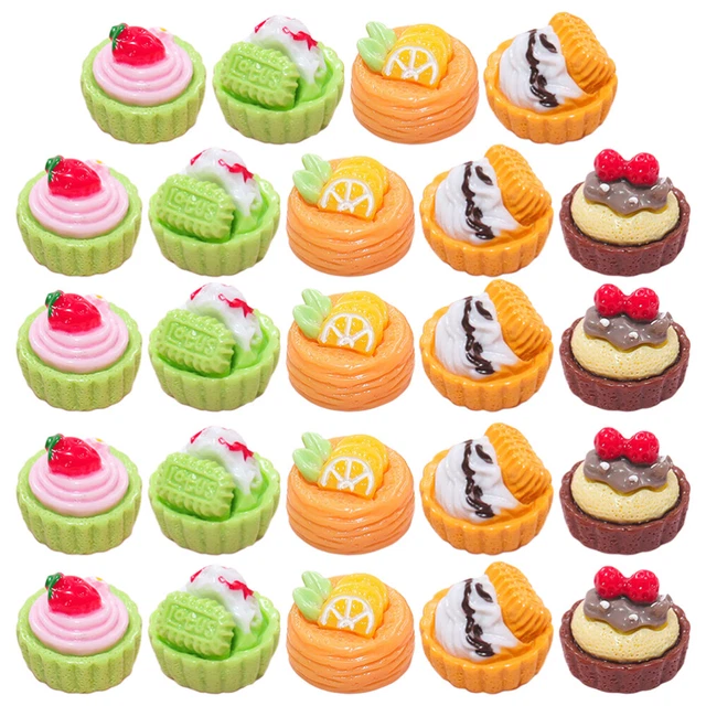 24 Pcs Resin Child Wedding Fake Cake Miniature Kitchen Accessories