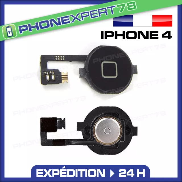 Nappe + Bouton Home Pour Iphone 4 Noir