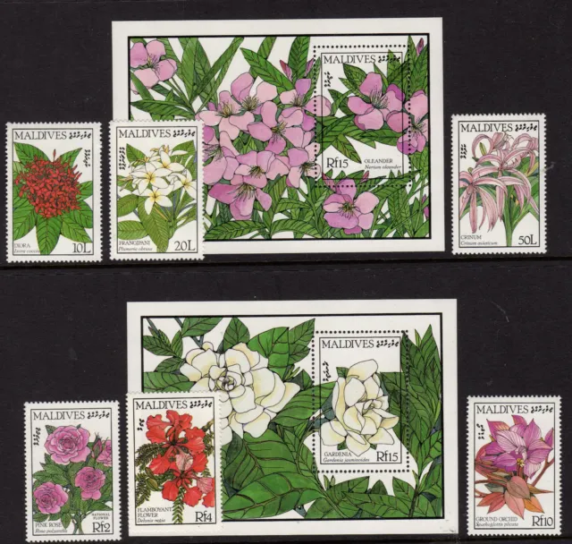MALDIVE ISLANDS 1987 SG1226-MS32 Flowers Unmounted Mint Catalogue £13.45