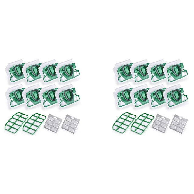 Sac Aspirateur Vorwerk Kobold 10 Sacs Aspirateur + 2 Filtres HEPA Pour Vorwerk Kobold VK200 FP200 | Kit Entretien Complet Sacchetti Folletto Vk7s Senza Filo