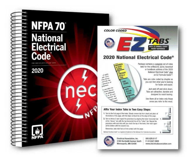 NFPA 70 NATIONAL Electrical Code (NEC) Spiralbound & EZ Tabs (Color
