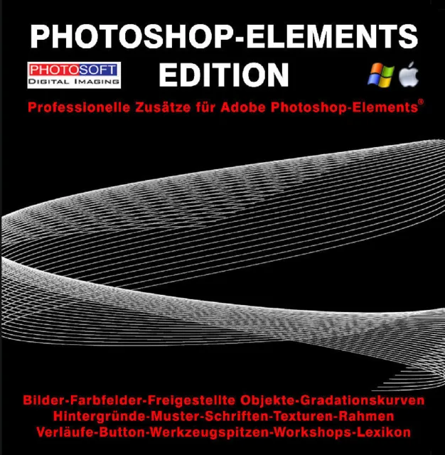 Profi-Zusätze Adobe Photoshop Elements  2021 2022 2023 Plugins Bilder Texturen