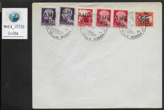 WC1_15733. ITALY-AMG VG. Courtesy cover w. Sc. 1LN8/Sas 7 w. double ovpt & more