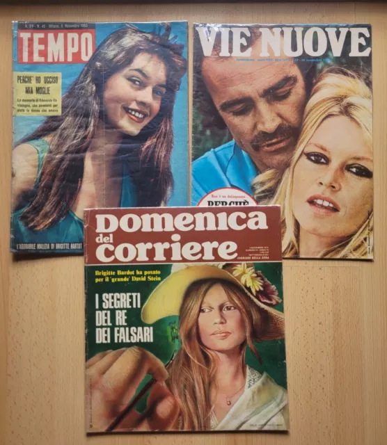 Brigitte Bardot Couvertures Cover Lot De 3 Revues Italiennes