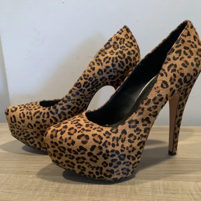 Dolce Vita Women's Calf Hair Pumps High Heels Shoes Leopard Cheetah Slip-On 8.5M