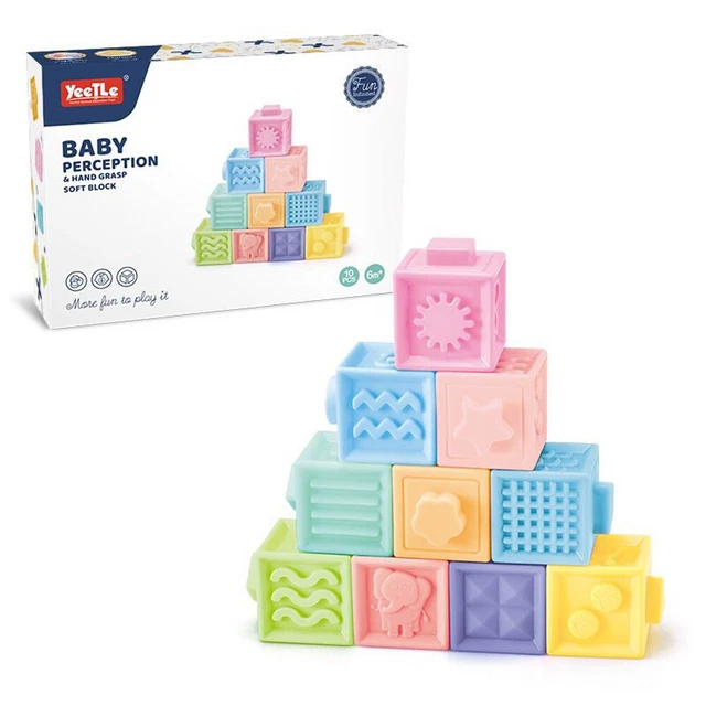 10Pcs Baby Soft Stacking Blocks Toddler Building Blocks Montessori Sensory ncdRd
