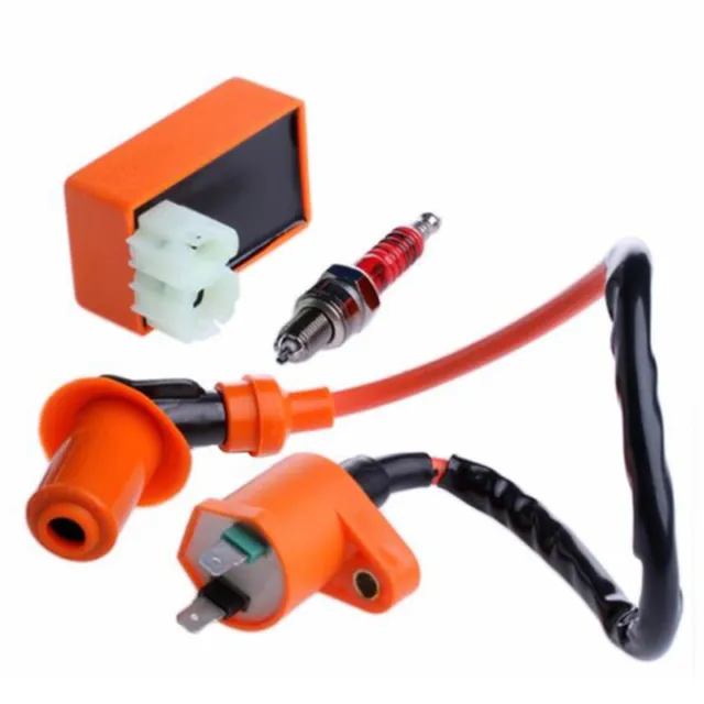 Racing Ignition Coil Cdi+Ignition Coil+Spark Plug For Gy6 50Cc 125Cc 150CS^-^