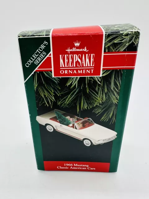 Hallmark Keepsake Ornament 1966 Mustang White Classic American Cars 1992 2nd #2