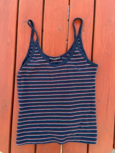 BRANDY MELVILLE RED White & Blue Striped Tank Top $14.00 - PicClick