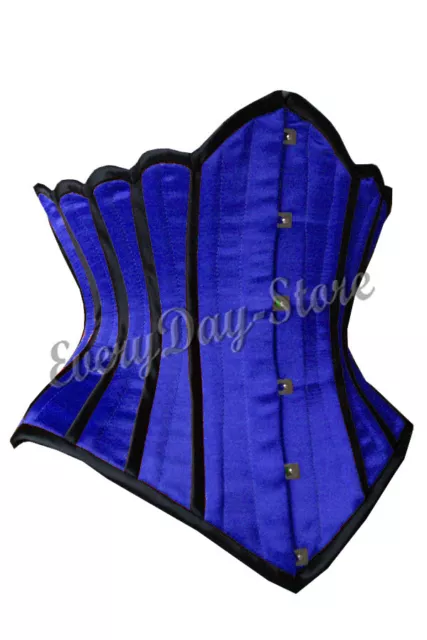 Heavy Duty Steel Boned Under Bust Shaper Satin Truly Waist Trainer Corset -S 37