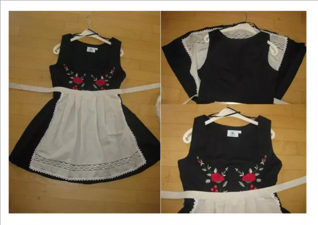 Sexy Mini Dirndl in schwarz mit Sickerei Gr.42 NEU