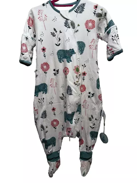 ~ Toddler Reversible  Sleep Suit       Floral / Animal Print  sz 4T     NEW