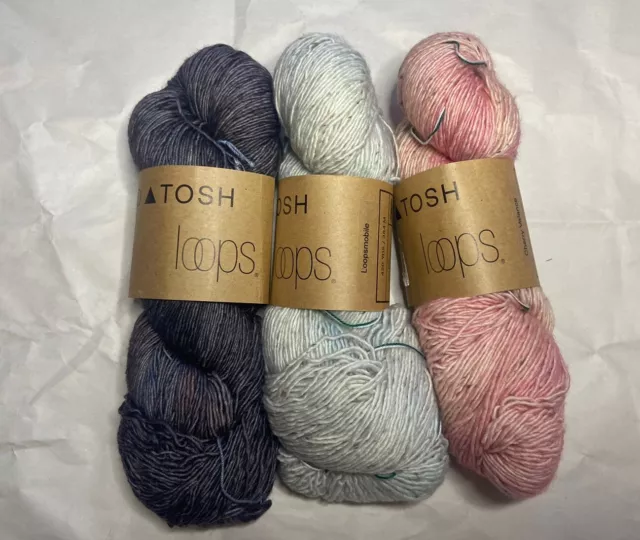 Madeline Tosh Loops 3-skein TML + Tweed Yarn Bundle / Shawl Knit Kit / 420yds ea