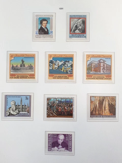 Österreich 35 Briefmarken 1991 postfrisch 2013 - 2047 KB Tag der Briefmarke