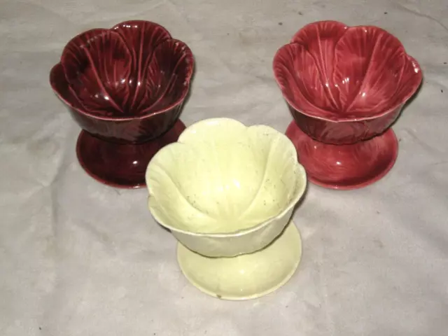 A Lot of 3 Retro 50's Australian Lyndale Moss Harlequin Parfait Dessert Bowls