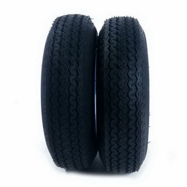 2pcs Trailer Tire On Rim 4.80-8 480-8 Load Range B 4 Lug Hole Bolt Wheel White