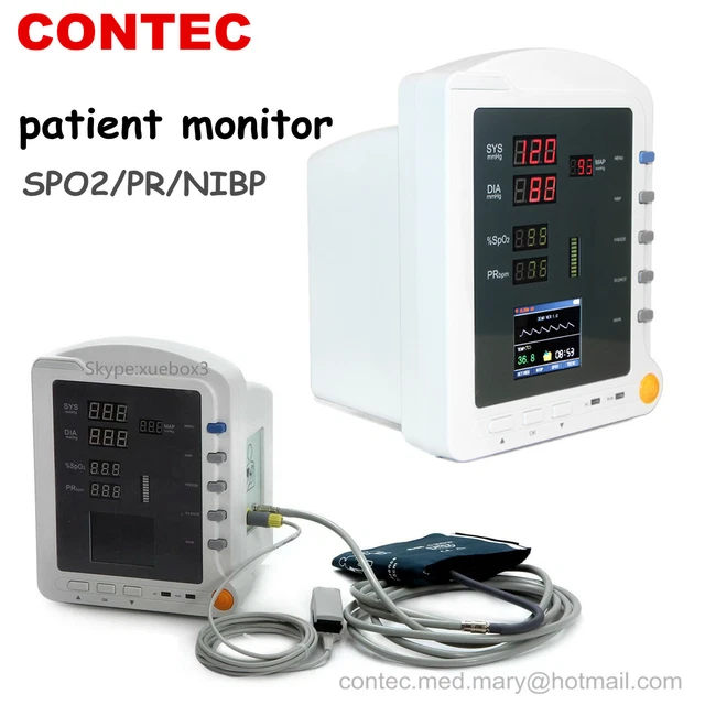 PORTABLE VITAL SIGNS ICU CCU Patient Monitor NIBP SpO2 Pulse rate ...