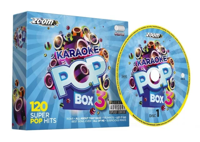 Zoom Karaoke Pop Box 3 - 6 CD+G Set - 120 Super Pop Hits - No Fade Out Endings!