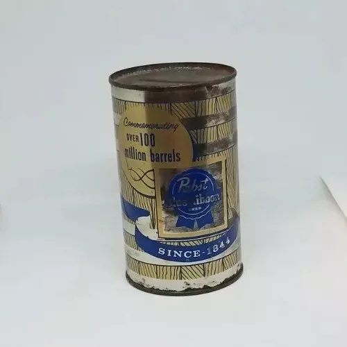 Vintage Papst Blue Ribbon Beer Bar Keglined Barrel Tin Container Bank