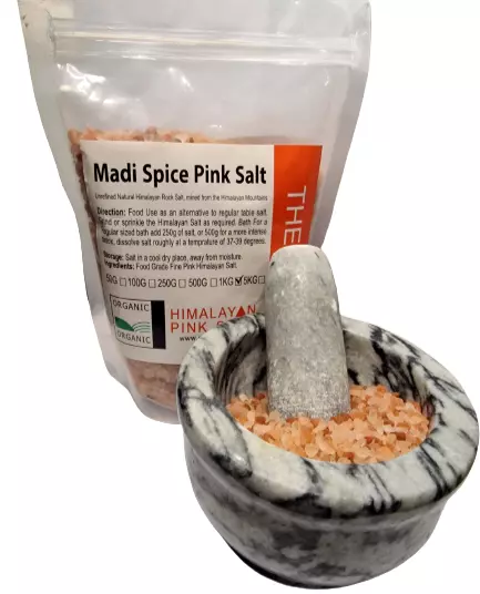 Madi Spice Himalayan Rose Pink Salt 1Kg (Coarse) Resealable Pouch