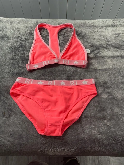 River Island Ri resort bikini girls age 9-10 racer back  (e6)