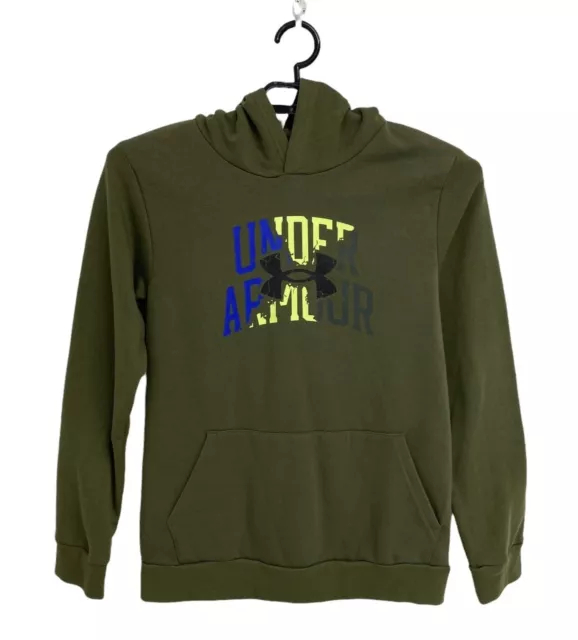 Under armour Ragazzi Bambino Verde Bosco Pullover con Cappuccio Misura YXL