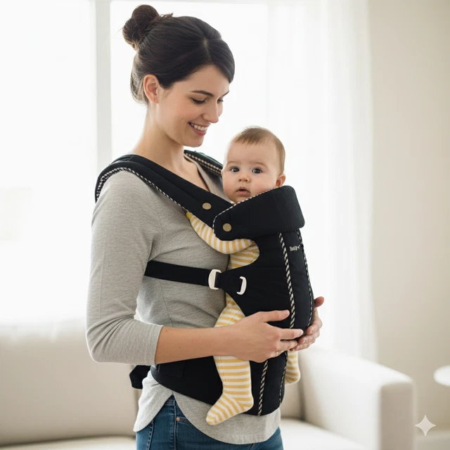 BABYBJORN ORIGINAL BABY Infant Child Front Back Carrier Classic Black ...