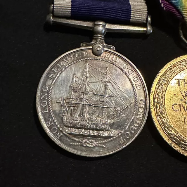 WW1 British Royal Navy Medal Grouping Named HMS Victory 3