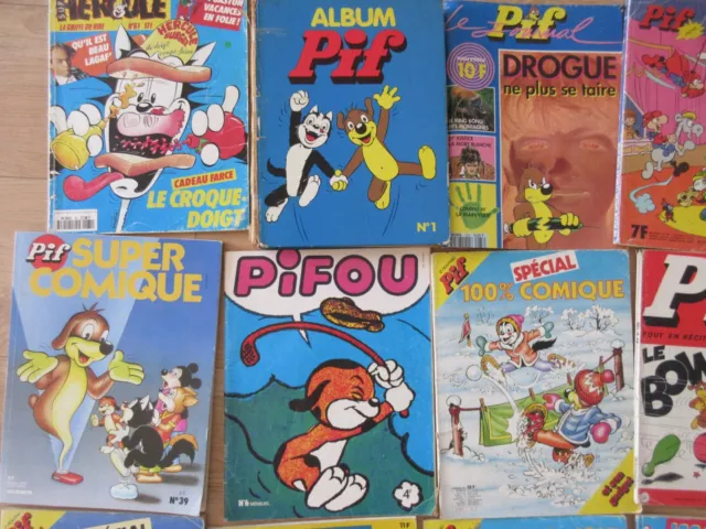 Lot 17 Pif Gadget Super Hercule 100% Comique Pifou 45 Tours Blague Album Vintage 2