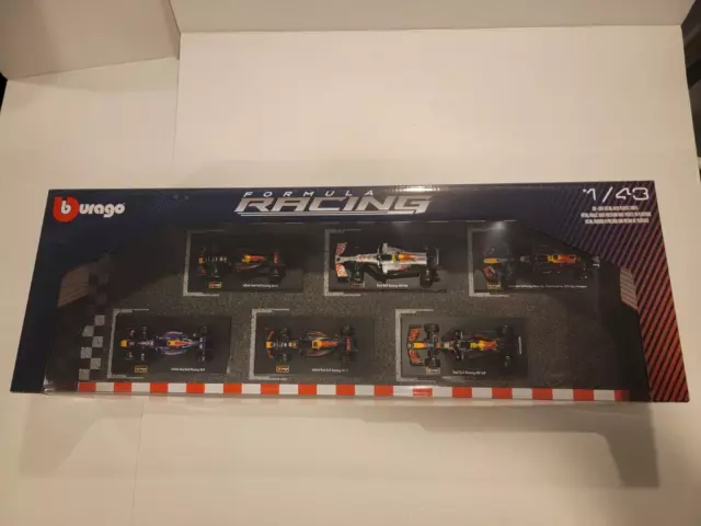 New Burago Oracle Red Bull Racing Formula 1 F1  1:43 Scale Die Cast Metal-6 cars