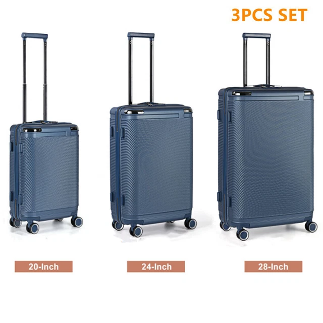 Luggage 3pcs Set Suitcase Spinner Hardshell Lightweight TSA Lock Blue 20/24/28"