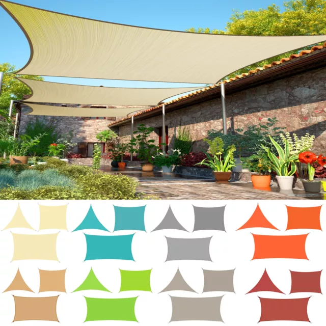 Outdoor Sun Shade Sail Canopy Rectangle Sand Uv Block Sunshade For Backyard Deck