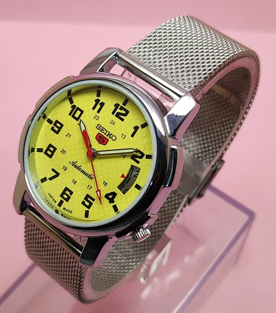 Seiko 5 automatic men's steel day/date vintage japan made watch run order