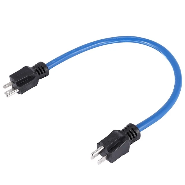 3Prong Plug to Plug Male Extension Cord,Gusseted Cover,Adapter Cord for Q1N2
