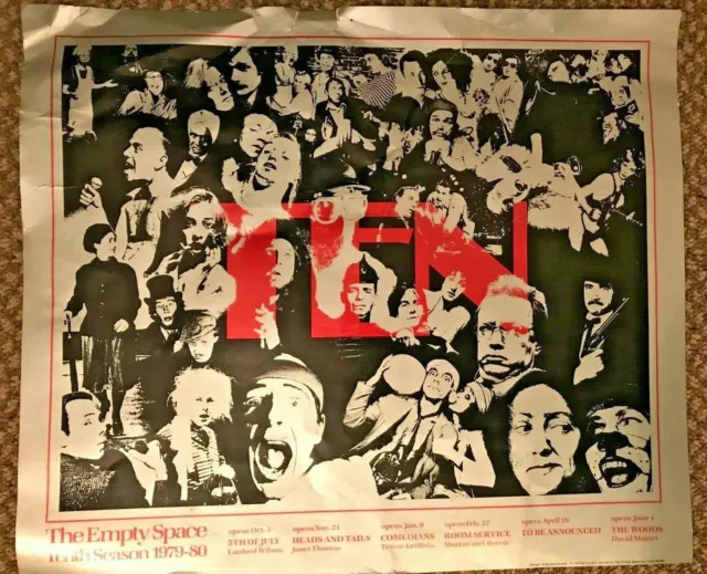 Empty Space Theater Seattle 10th Season Poster 1979-80 17" x14.5"