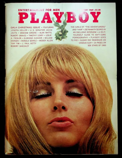Vintage Playboy Magazine December 1969 Christmas Joe Namath Joseph