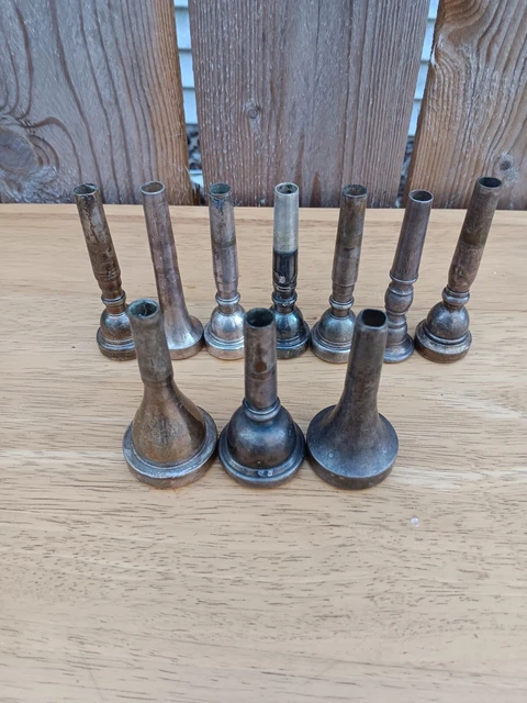 Vintage Lot of 7 Trumpet and 3 trombone mouthpiece , Vincent Bach , Conn, Olds Vintage Lot of 7 Trumpet and 3 trombone mouthpiece , Vincent Bach , Conn, Olds