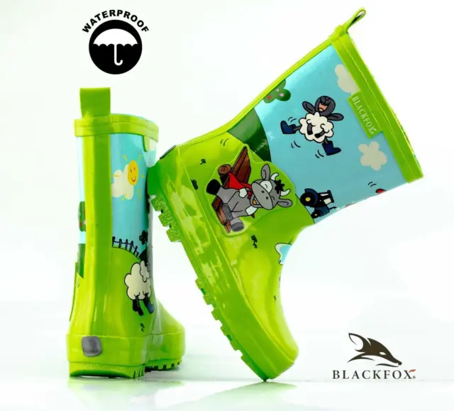 Boys Girls Kids Waterproof Wellies Rain Snow Beach Wellingtons Boots Shoes Size