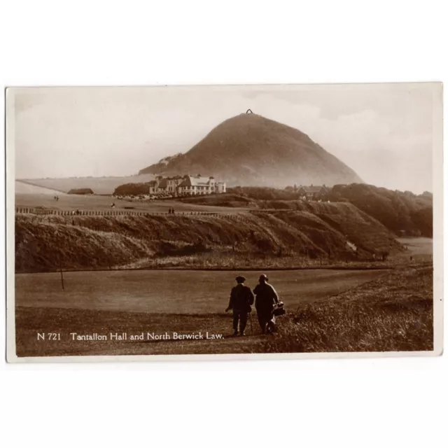 NORTH BERWICK East Lothian Tantallon Hall & The Law RP Postcard, Unposted