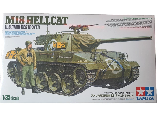 TAMIYA 35376 1:35 US M18 Hellcat jachtpantser-getrouwe reproductie, plastic bouwpakket, knutselen, modelbouwset, monteren, ongelakt, meerkleurig