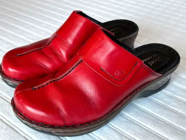 Josef Seibel Brick Red Leather Clogs, Brick Red, Size EU 36, US 5.5-6, Cute!