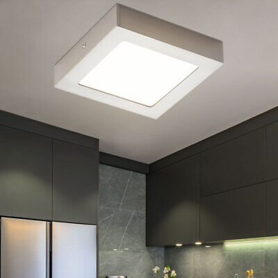 EGLO Plafonnier Luminaire Aufbaulampe LED Couloir Lampe de Salon Cuisine Argent 
