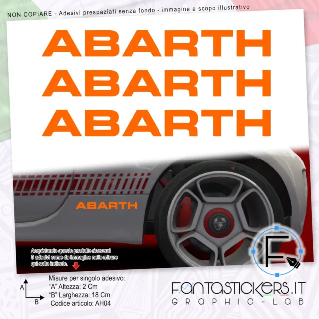3x Adesivo Abarth Logo Dritto 500 595 695 Biposto - Auto Tuning Sticker AH04-5