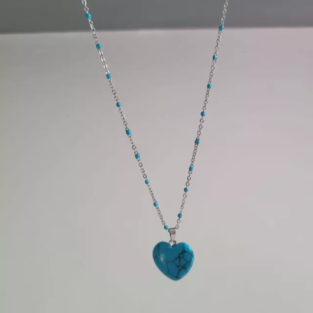 Collana donna con ciondolo  a forma di cuore - per regalo - colori vari